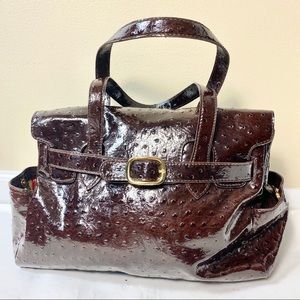 Brand New Brown Patent Leather Tote Satchel